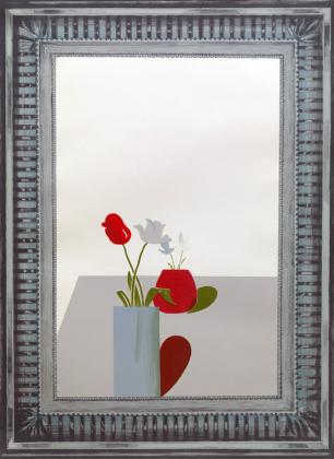 Click to enlarge Picture of a Still Life Which has an Elaborate Silver Frame